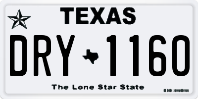 TX license plate DRY1160