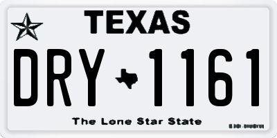 TX license plate DRY1161