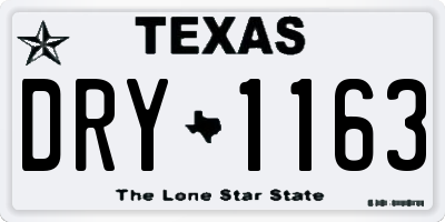 TX license plate DRY1163