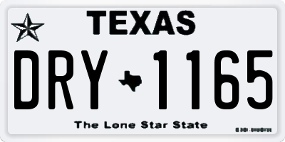 TX license plate DRY1165