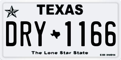 TX license plate DRY1166