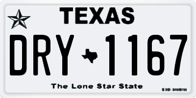 TX license plate DRY1167