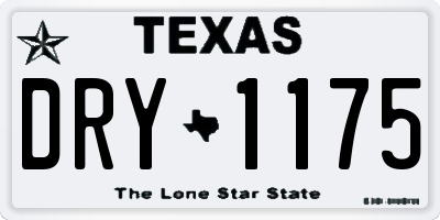 TX license plate DRY1175