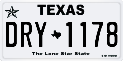 TX license plate DRY1178