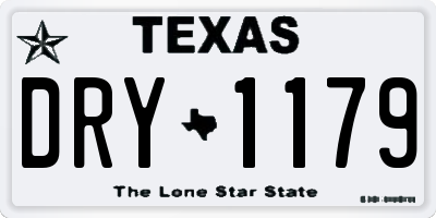 TX license plate DRY1179