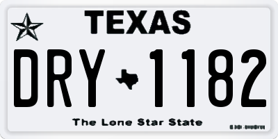 TX license plate DRY1182