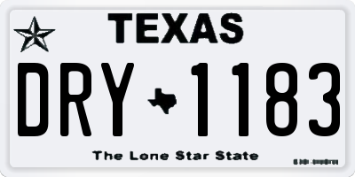TX license plate DRY1183