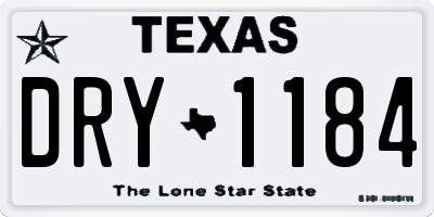 TX license plate DRY1184