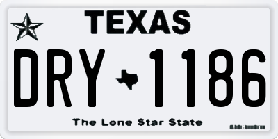 TX license plate DRY1186