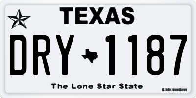 TX license plate DRY1187