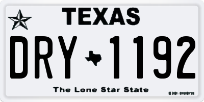 TX license plate DRY1192
