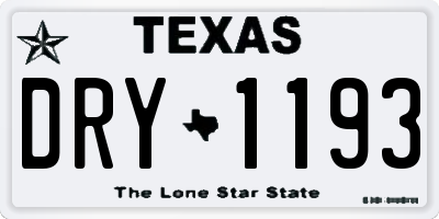 TX license plate DRY1193