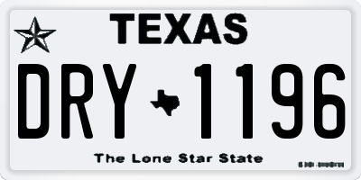 TX license plate DRY1196