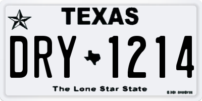 TX license plate DRY1214