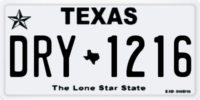 TX license plate DRY1216