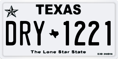 TX license plate DRY1221