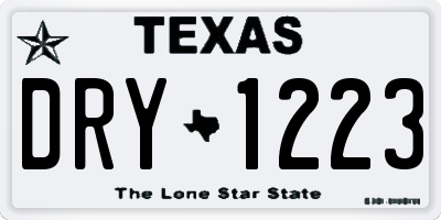 TX license plate DRY1223