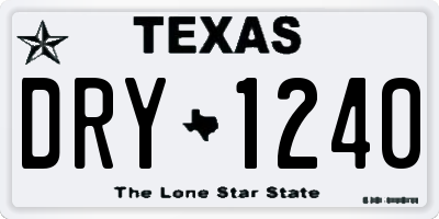 TX license plate DRY1240