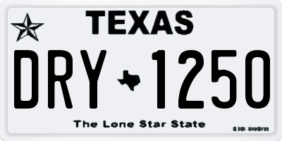 TX license plate DRY1250