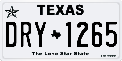 TX license plate DRY1265
