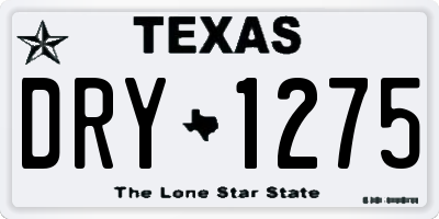 TX license plate DRY1275