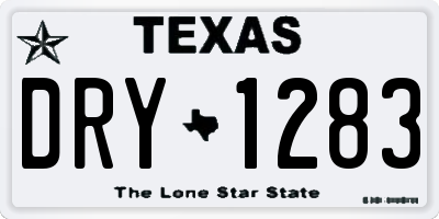 TX license plate DRY1283