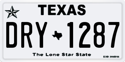 TX license plate DRY1287