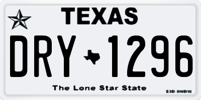 TX license plate DRY1296