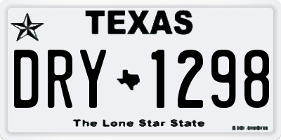 TX license plate DRY1298