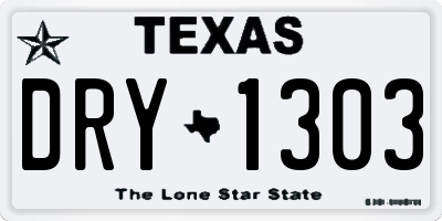 TX license plate DRY1303