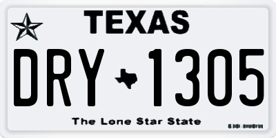 TX license plate DRY1305