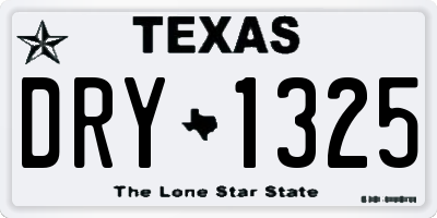 TX license plate DRY1325