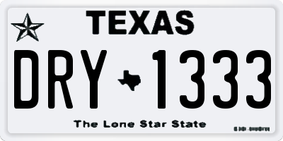 TX license plate DRY1333