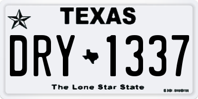 TX license plate DRY1337