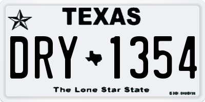 TX license plate DRY1354