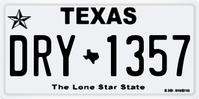 TX license plate DRY1357