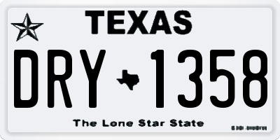 TX license plate DRY1358