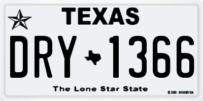 TX license plate DRY1366