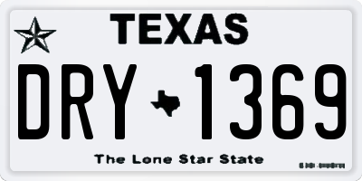 TX license plate DRY1369