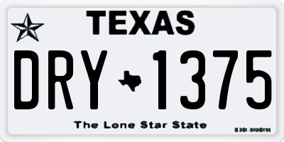 TX license plate DRY1375