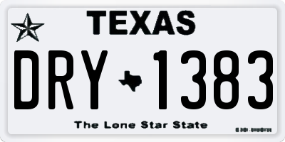 TX license plate DRY1383