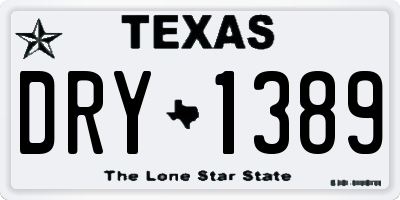 TX license plate DRY1389