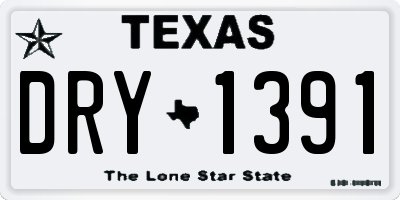 TX license plate DRY1391