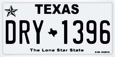 TX license plate DRY1396