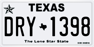TX license plate DRY1398