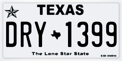 TX license plate DRY1399
