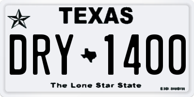 TX license plate DRY1400