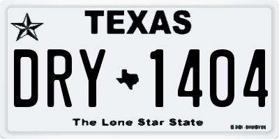 TX license plate DRY1404
