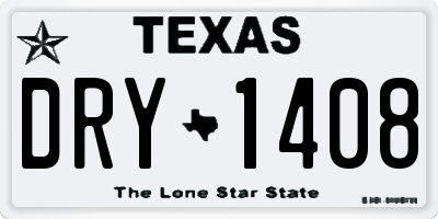 TX license plate DRY1408