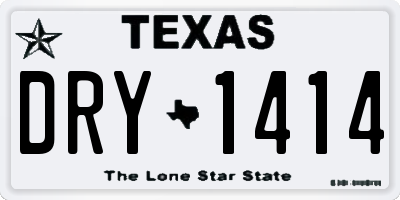TX license plate DRY1414